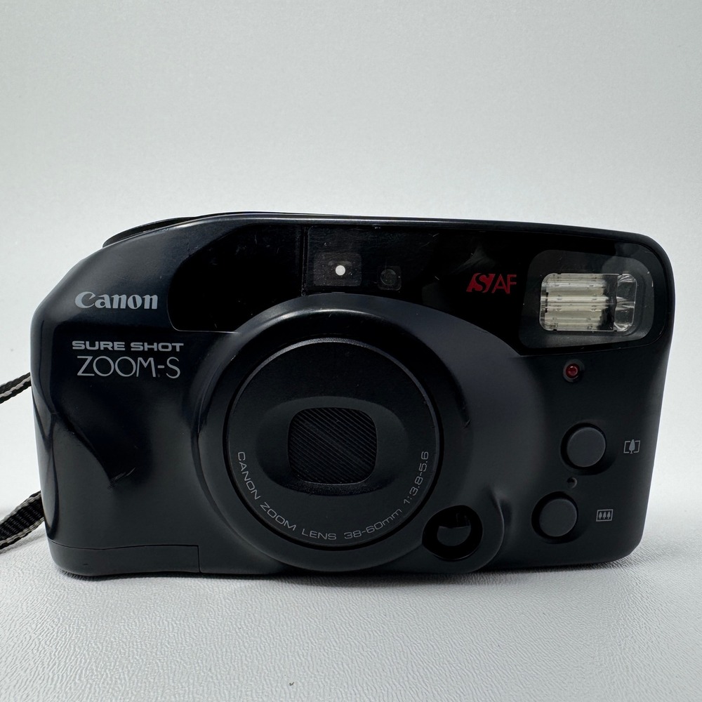 Canon Sure Shot Zoom-S 35mm Film Camera 38-60mm Lens Black Vintage Point & Shoot